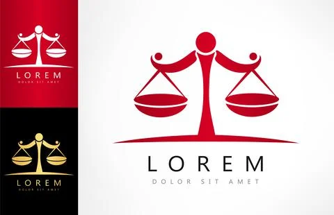 Scales of justice logo vector design Stock Illustration
