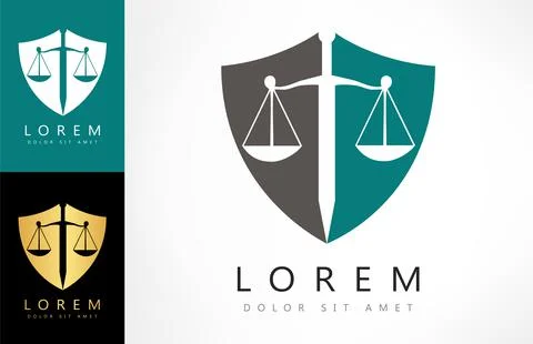 Scales of justice logo vector design Stock Illustration
