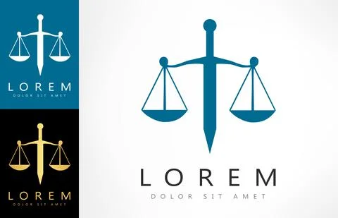 Scales of justice logo vector design Stock Illustration