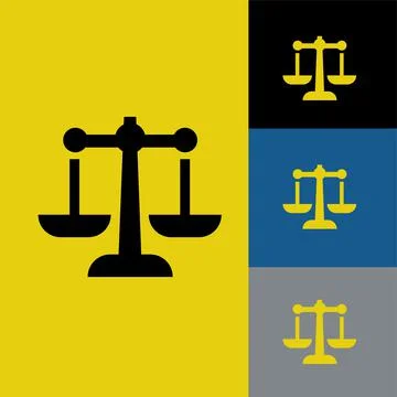 Scales logo flat icon vector illustration logo Isolated template. Illustrazione stock