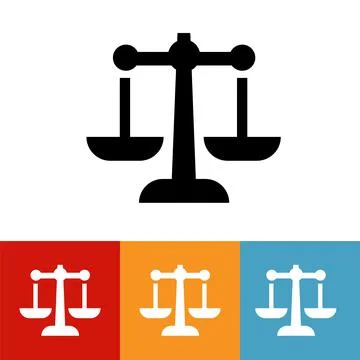 Scales logo flat icon vector illustration logo Isolated template. Stock Illustration