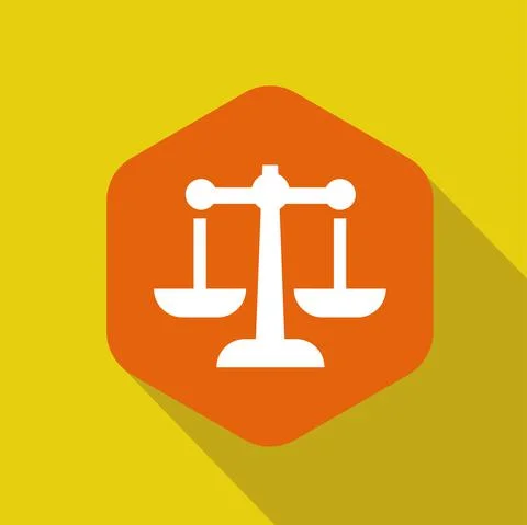 Scales logo flat icon vector illustration logo Isolated template. Illustrazione stock