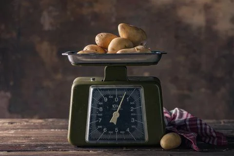 Scales with Potatoes Stock Photos