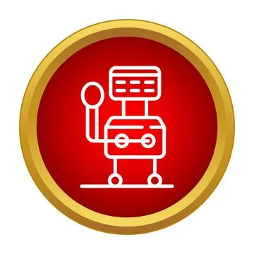 Scales robot icon measuring weight industrial gadget Stock Illustration