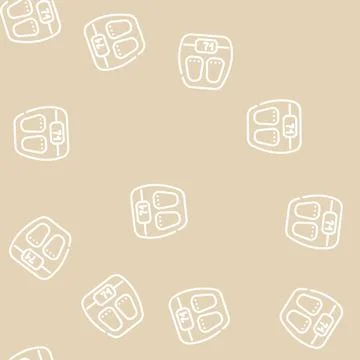 Scales tool line vector seamless pattern black イラスト素材
