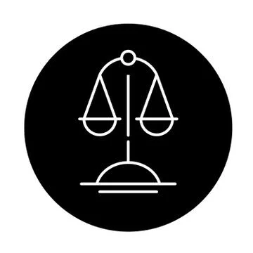 Scales of truth black icon, vector sign on isolated background. Scales of truth Stock Illustration
