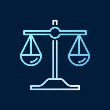 Scales vector linear colorful icon on dark background Illustrazione stock