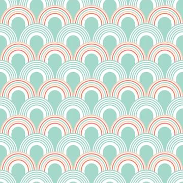 Scales wavy seamless pattern. Handmade textured background for textile Stock Illustration