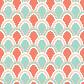 Scales wavy seamless pattern. Handmade textured background for textile Stock Illustration