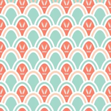 Scales wavy seamless pattern. Handmade Easter background for textile, wallpaper 스톡 일러스트