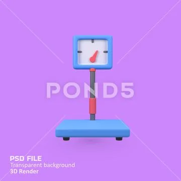 Scales Weight Logistic isolated 3d render icon illustration PSD Template