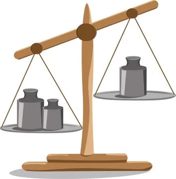 Scales with weights on a white background Stock Illustration