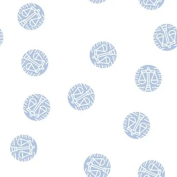 Scales zodiac glyph seamless pattern Stock Illustration