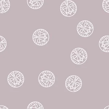 Scales zodiac line seamless pattern Stock Illustration