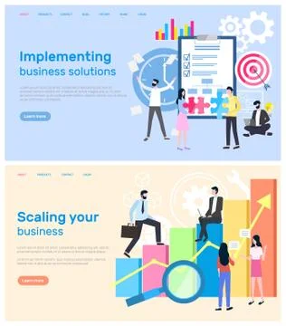 Scaling Business and Implementation of Solution 스톡 일러스트