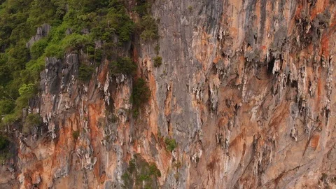 Scaling Cliff Face / Drone Shot Stock Footage 112781957