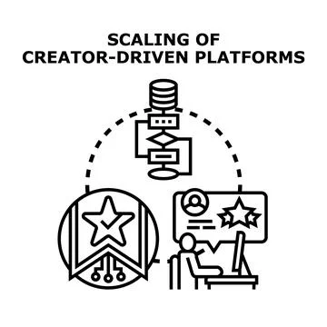 Scaling creator driven platforms and online content monetization Stock Illustration