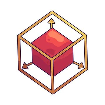 Scaling cube illustration Stock Illustration