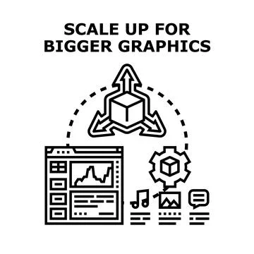 Scaling digital content and graphics for increasing demand 스톡 일러스트
