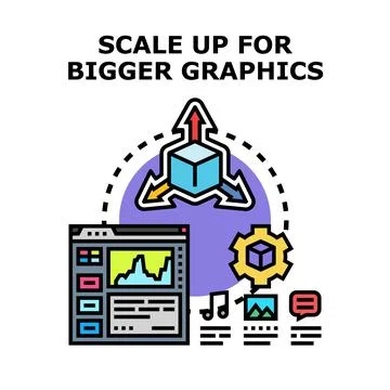 Scaling digital content and graphics for increasing demand Illustrazione stock