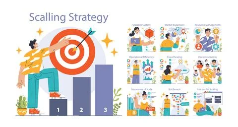 Scaling Strategy concept. Flat vector illustration. Stock Illustration