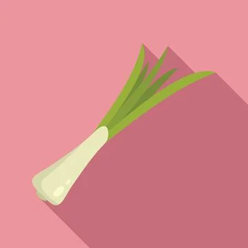 Scallion chive icon flat vector. Herb onion Illustrazione stock