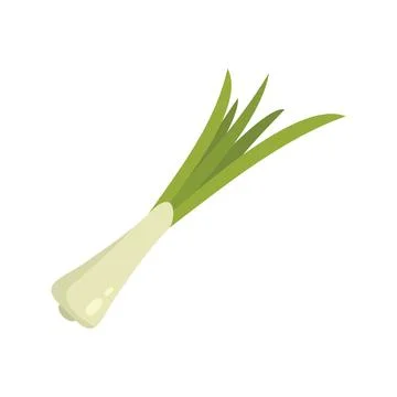 Scallion chive icon flat vector. Herb onion Illustrazione stock