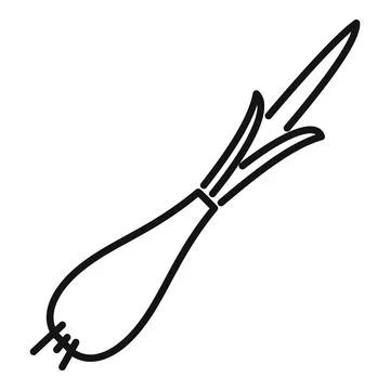 Scallion chive icon outline . Herb onion Stock Illustration