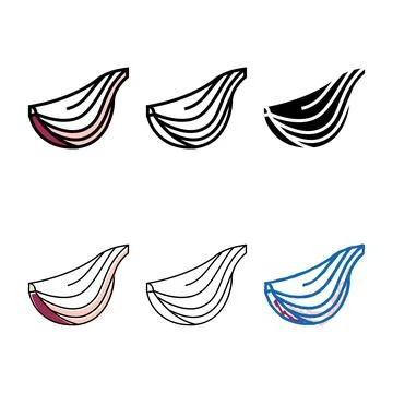 Scallion onion color icon vector types Stock Illustration