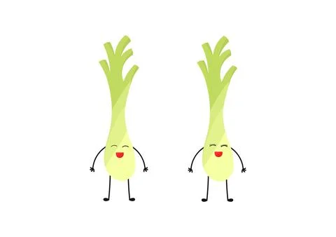 Scallion vegetable character illustration Illustrazione stock