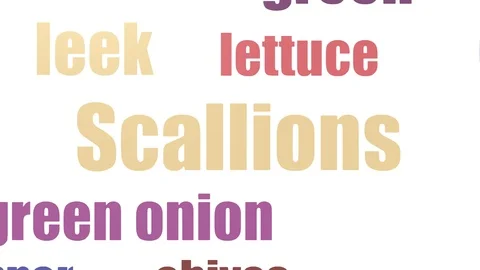 Scallions Tag Cloud Animated On White Background Stock Footage 103667437