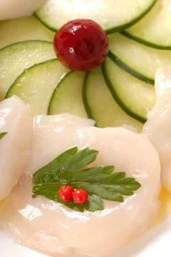 Scallop carpaccio Stock Photos