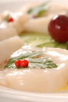 Scallop carpaccio Stock Photos