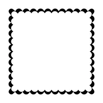 Scallop Edge Frame Glyph  Small Decorative Square Border Ilustración de archivo