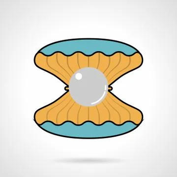 Scallop flat color vector icon Stock Illustration