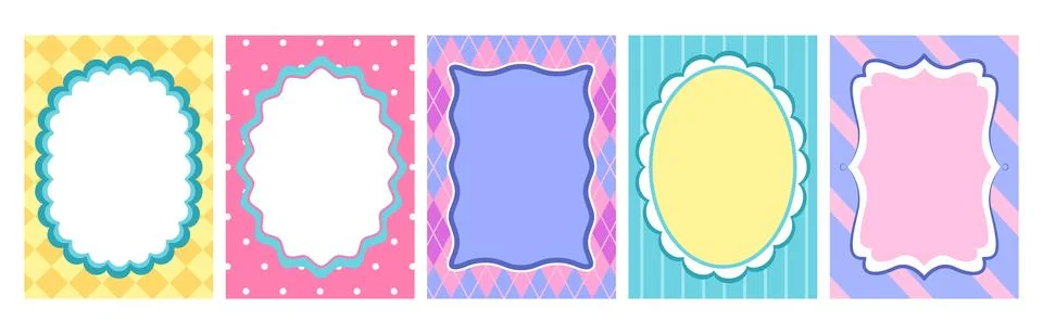 Scallop frames with wavy edges Illustrazione stock