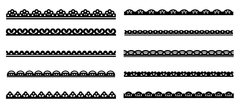 Scallop lace edge frames, borders, dividers set イラスト素材