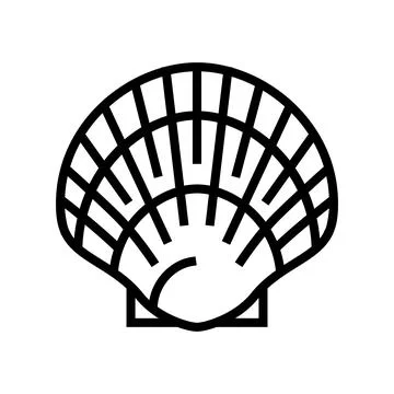 Scallop sea shell beach line icon vector illustration Stock Illustration