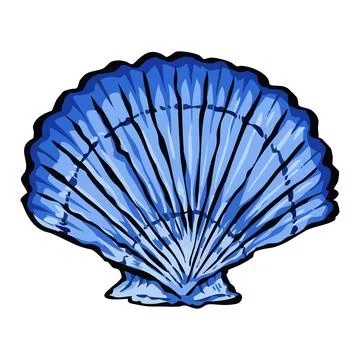 Scallop sea shell vector art illustration. イラスト素材