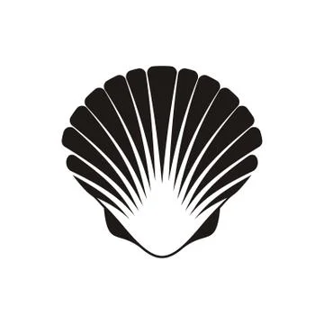 Scallop seashell icon Illustration