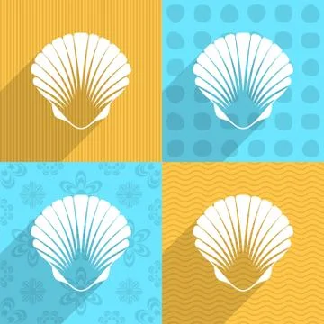 Scallop seashell icon Illustrazione stock
