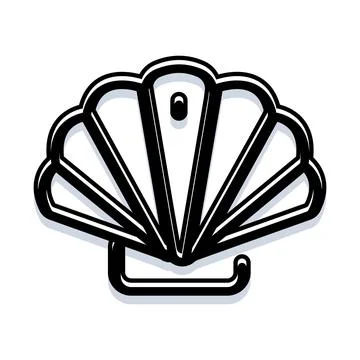 Scallop seashell icon representing marine life and ocean Illustrazione stock