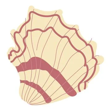 Scallop Seashell Icon Vector Illustration in Retro Style for Coastal Themes Stock Illustration