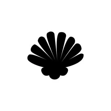 Scallop Seashell, Shellfish, Pearl Shell. Flat Vector Icon illustration. Simp Illustrazione stock