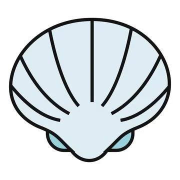 Scallop seashell as a simple marine icon Stock Illustration