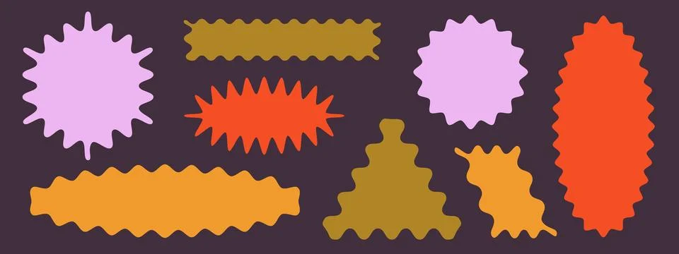 Scallop shape frames kit Illustrazione stock