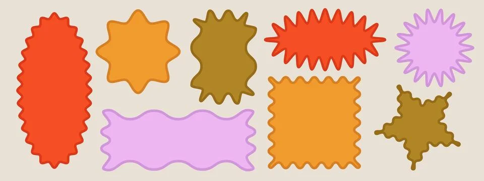 Scallop shape frames set イラスト素材