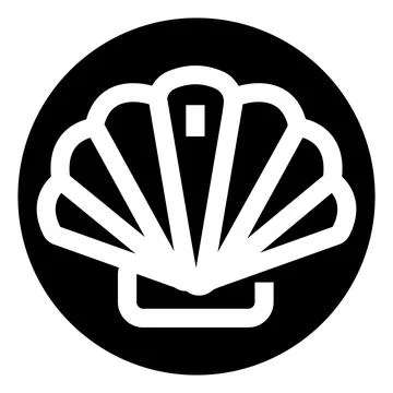 Scallop shell icon logo representing marine symbol Stock Illustration