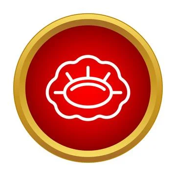 Scallop shell icon representing seafood and ocean life Stock Illustration