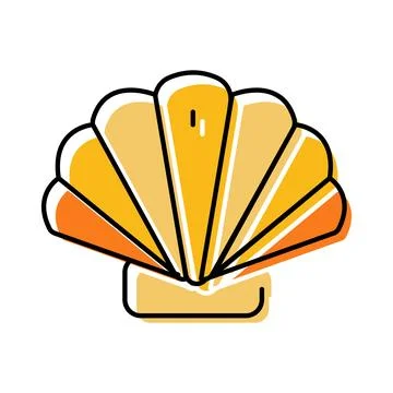 Scallop shell icon representing summer travel and beach vacation Stock Illustration